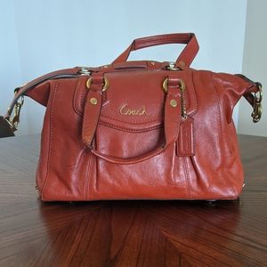 Red/Orange Leather Coach Purse